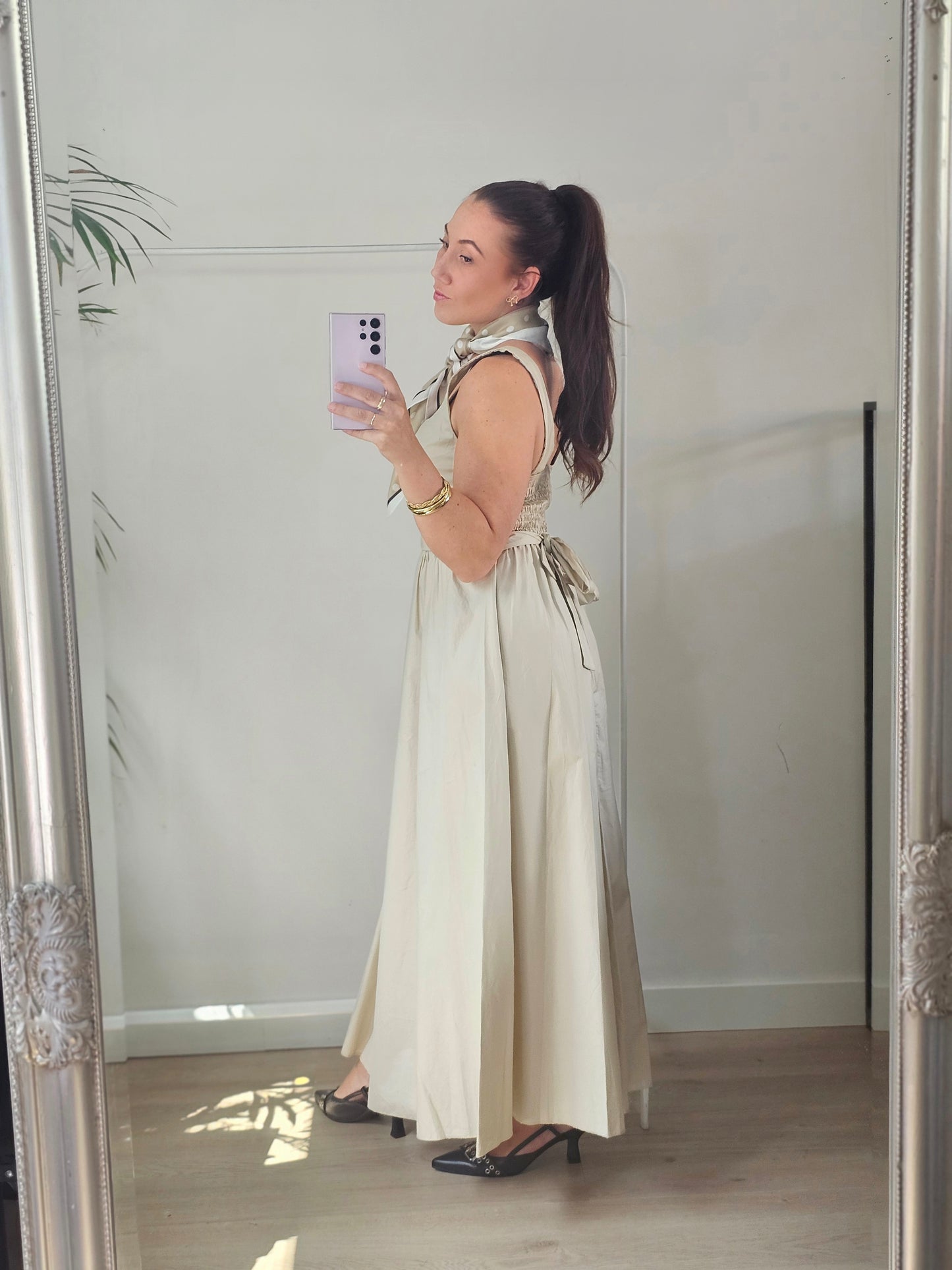 Loena padded dress beige