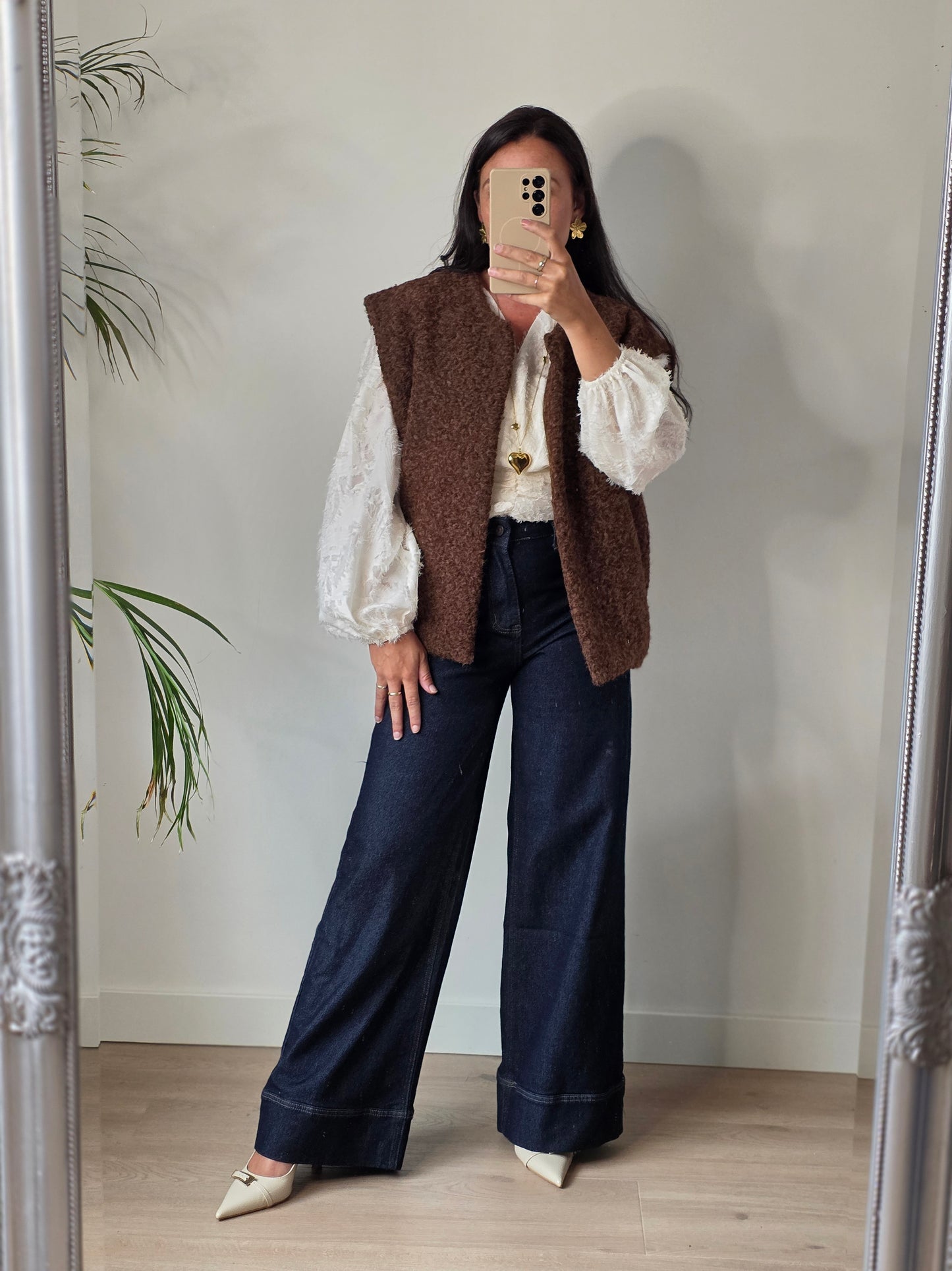 Teddy gilet brown