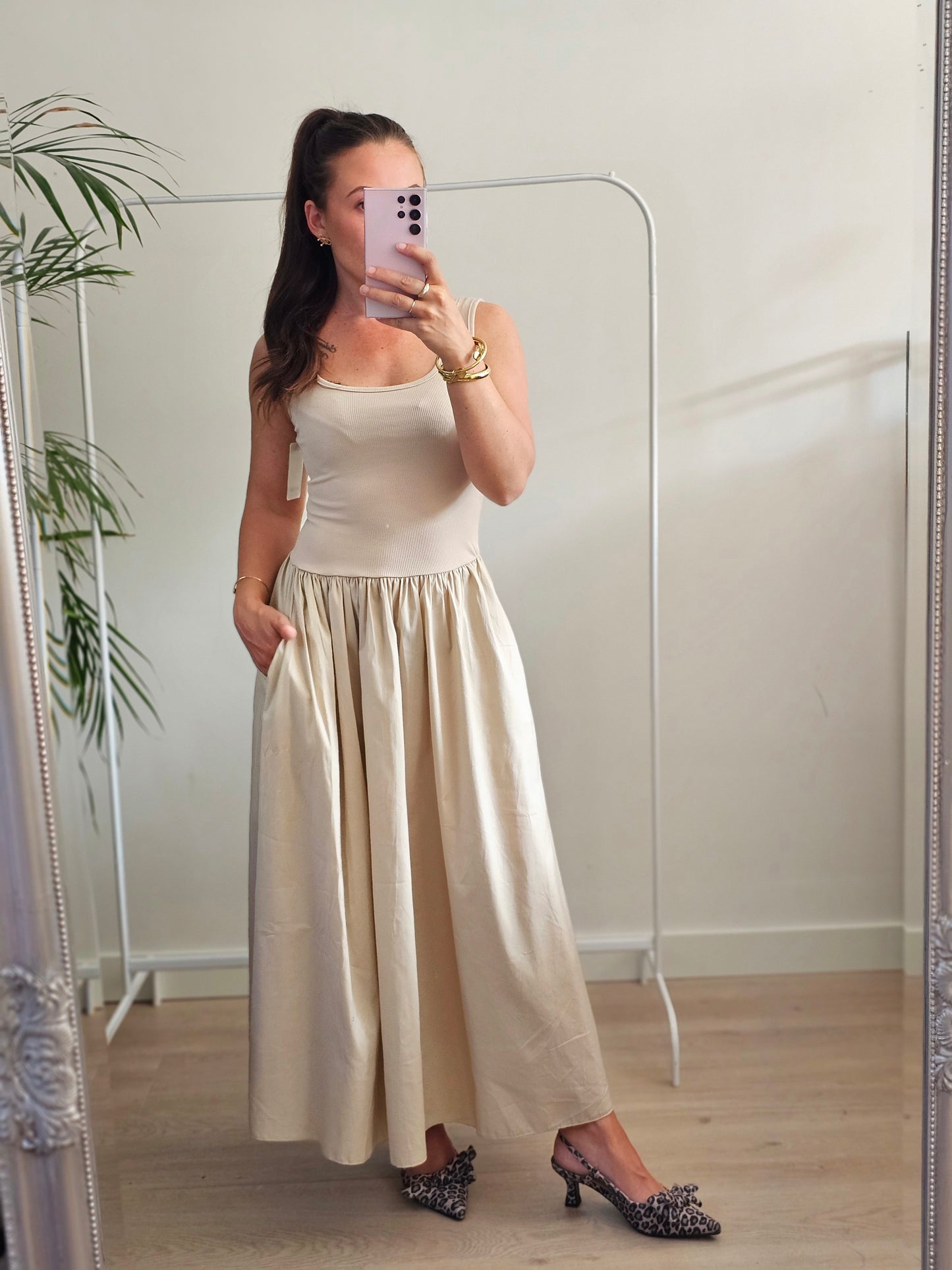 Vintage Nala jurk beige