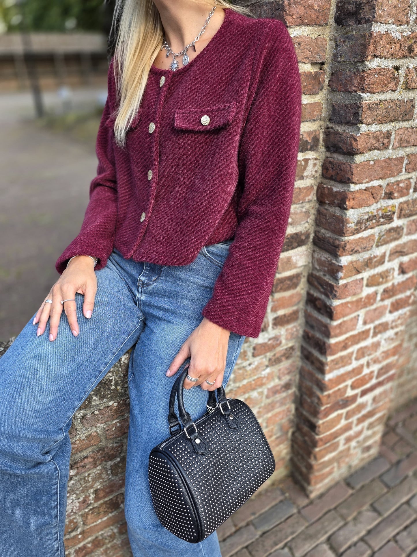 Maya vest bordeaux rood