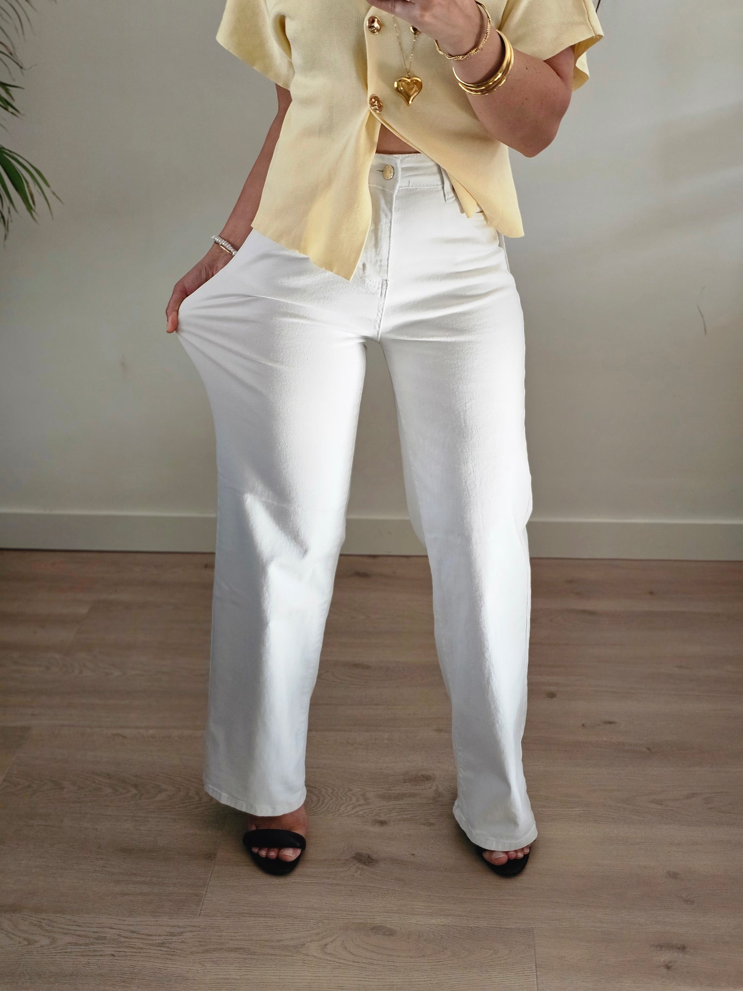 Wide leg jeans wit