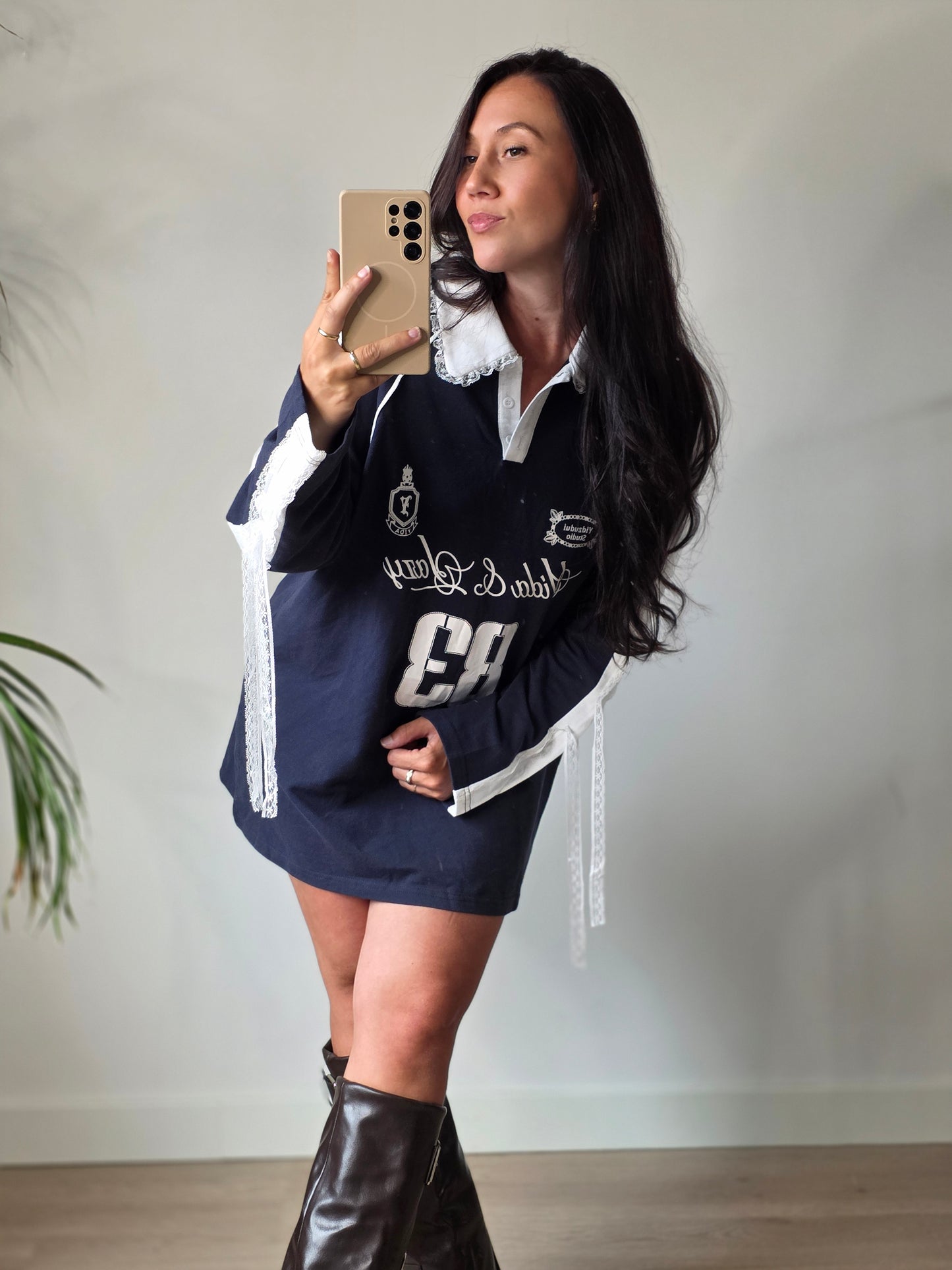 Gina top navy blue