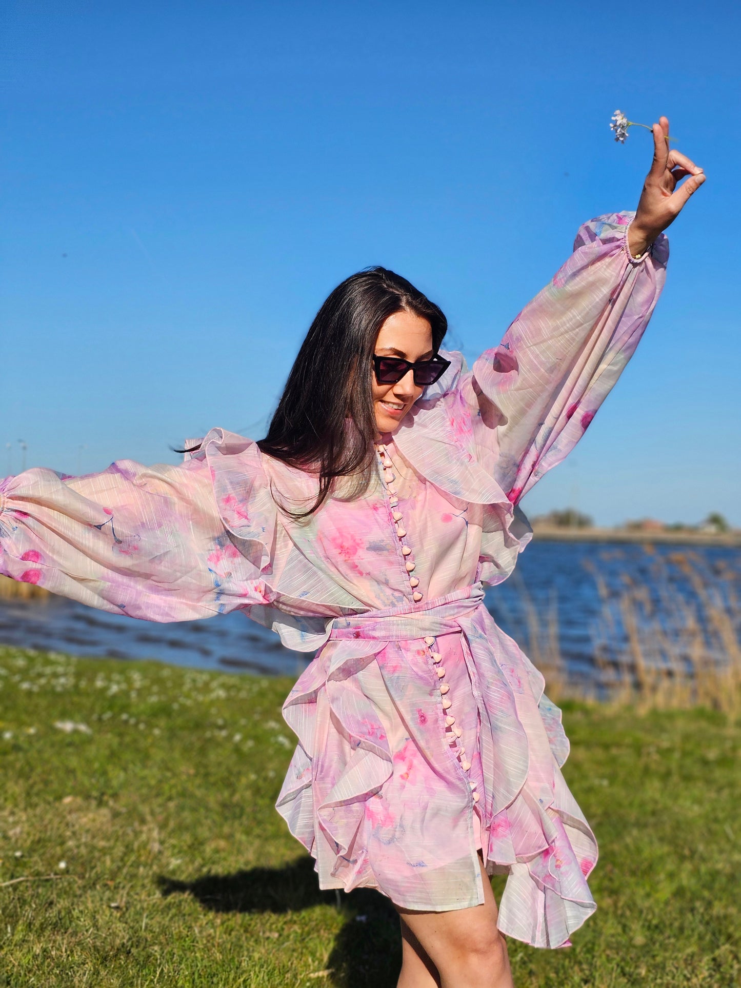 Pink ruffle dress