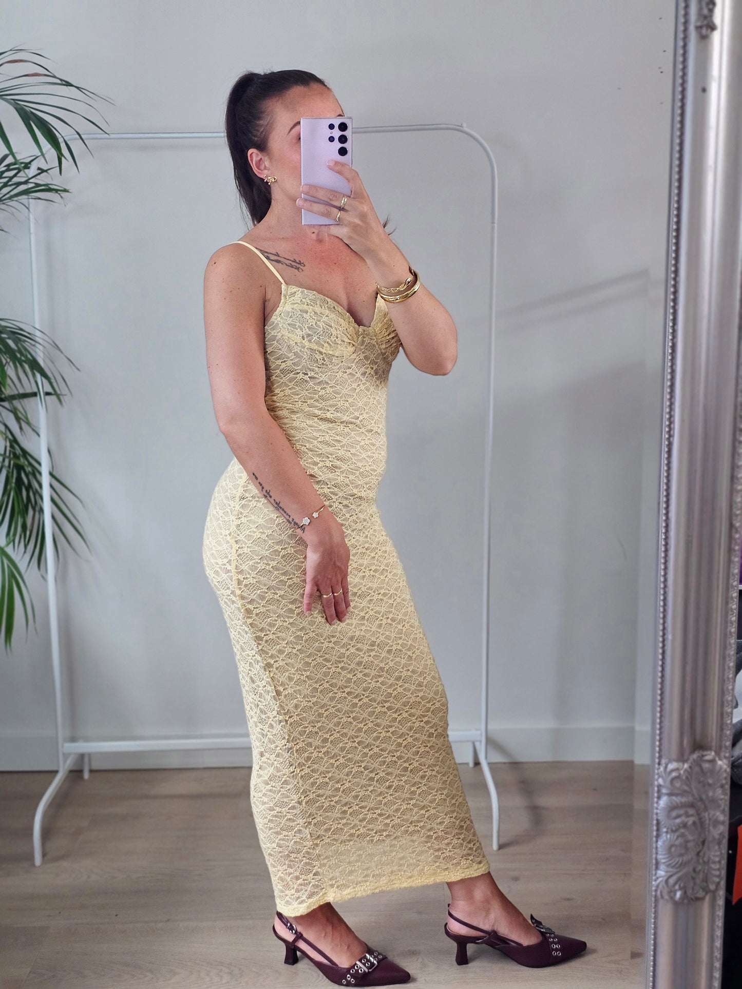 Butter yellow dress long