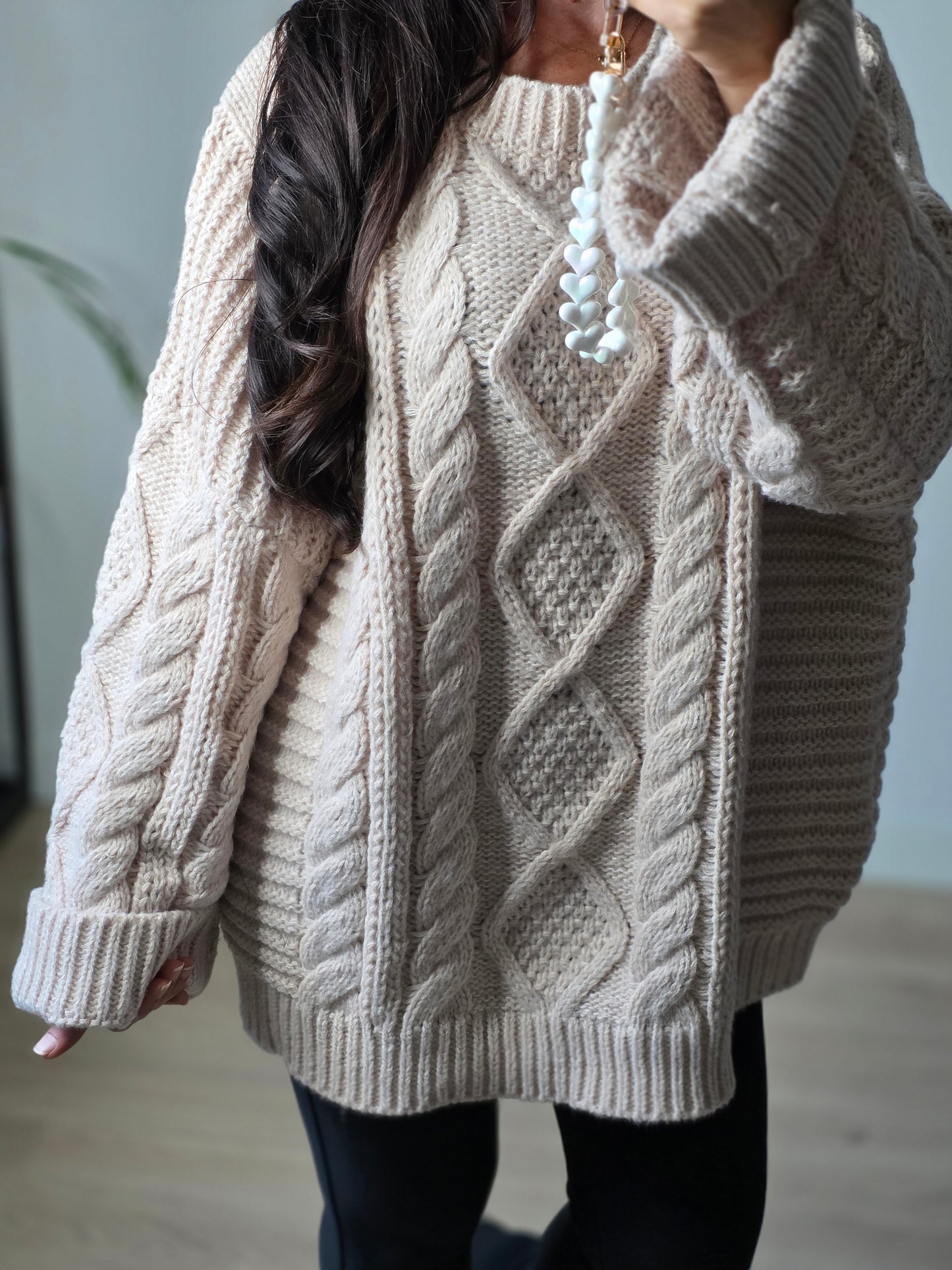 Oversized Knit sweater beige
