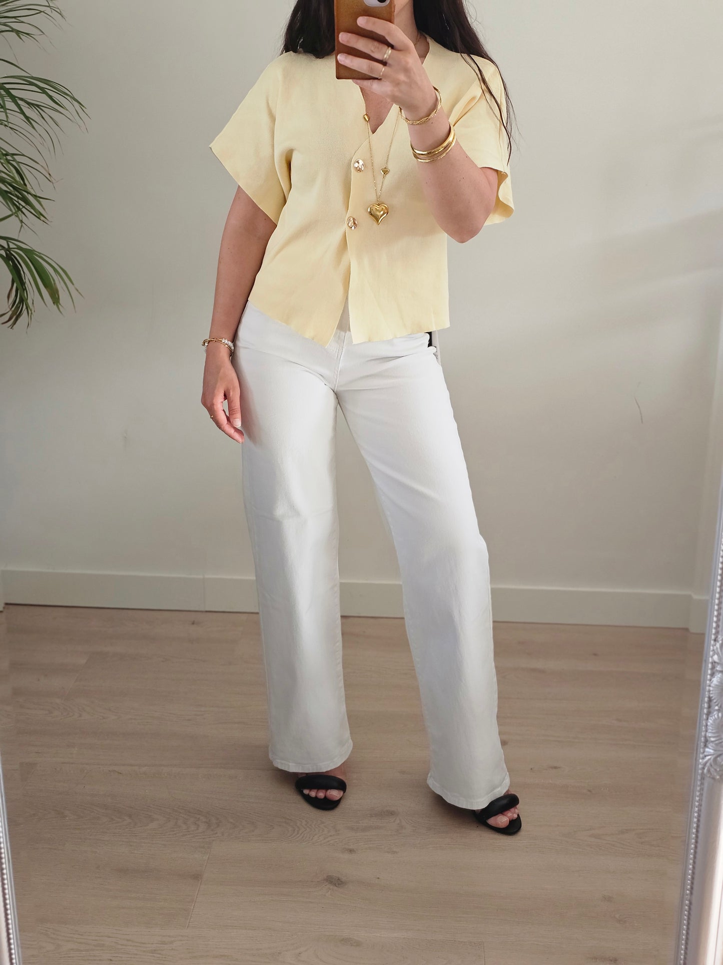 Wide leg jeans wit