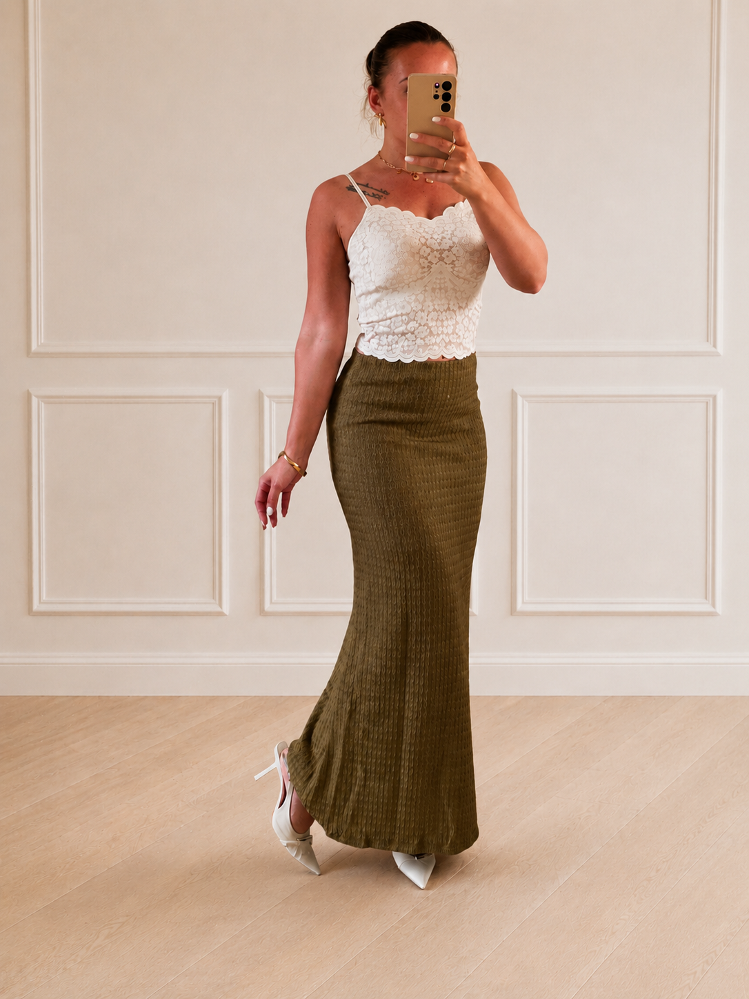 Long skirt green