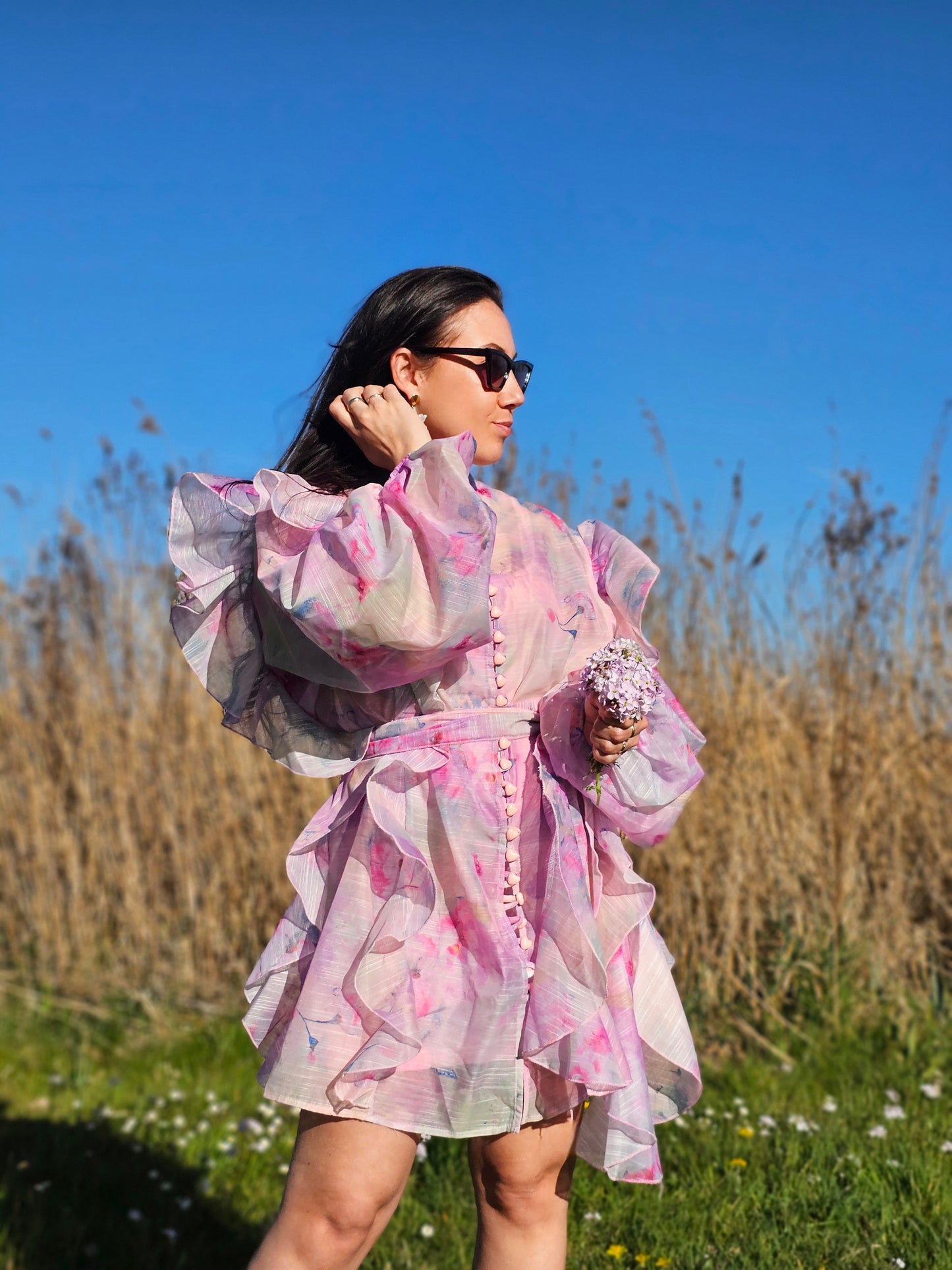 Pink ruffle dress