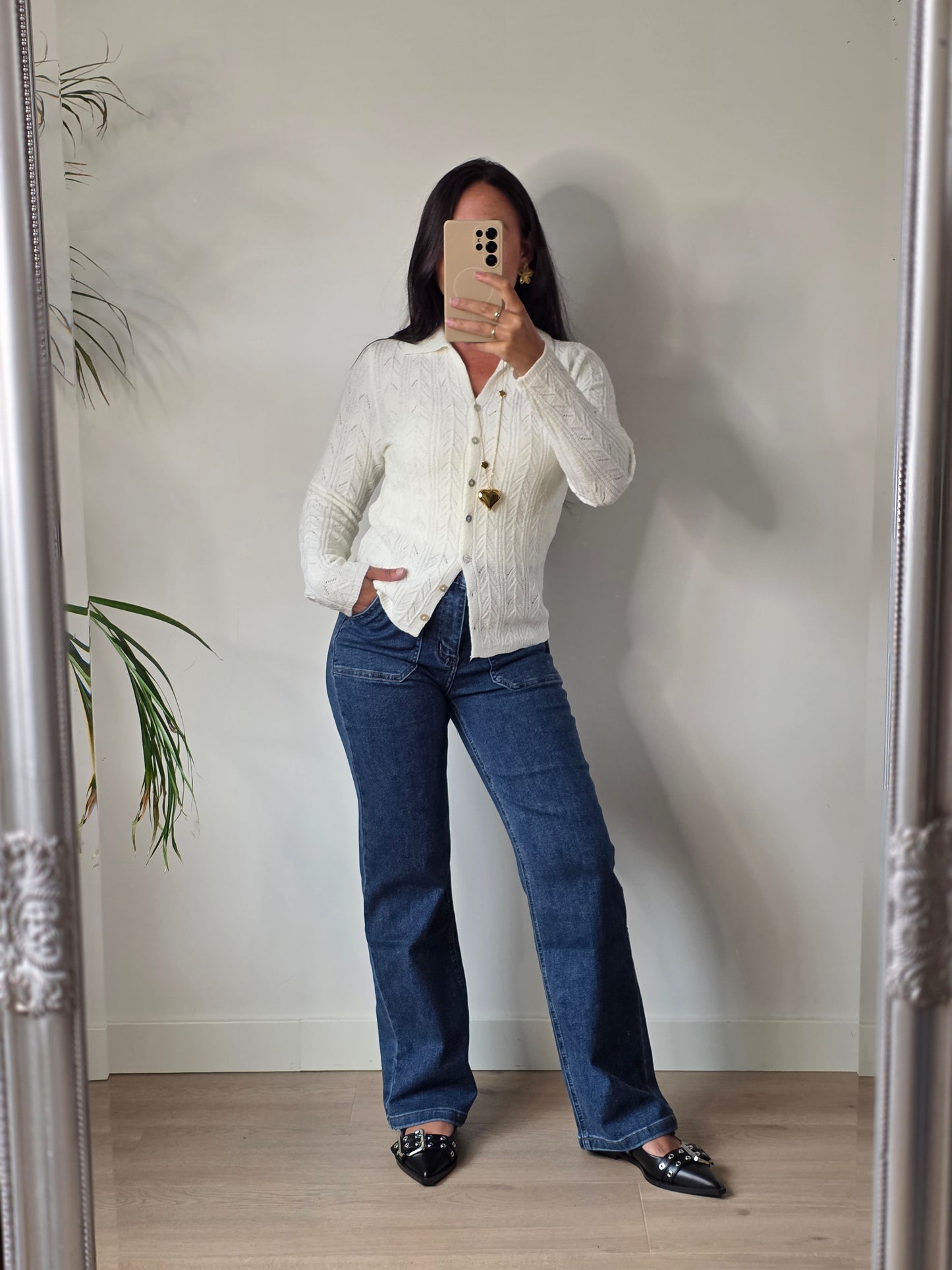 knitted cardigan off white