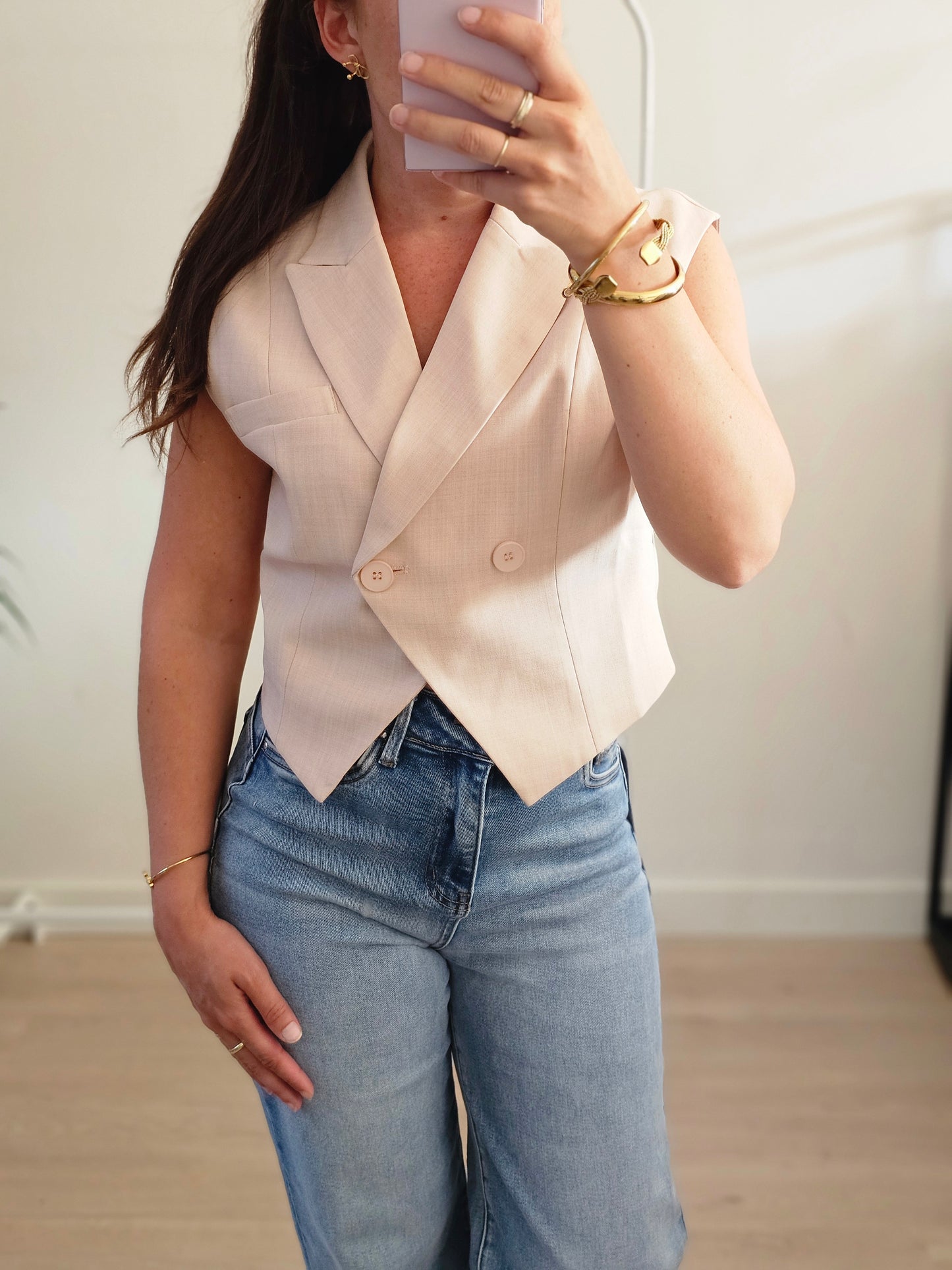 basic gilet Alara roze