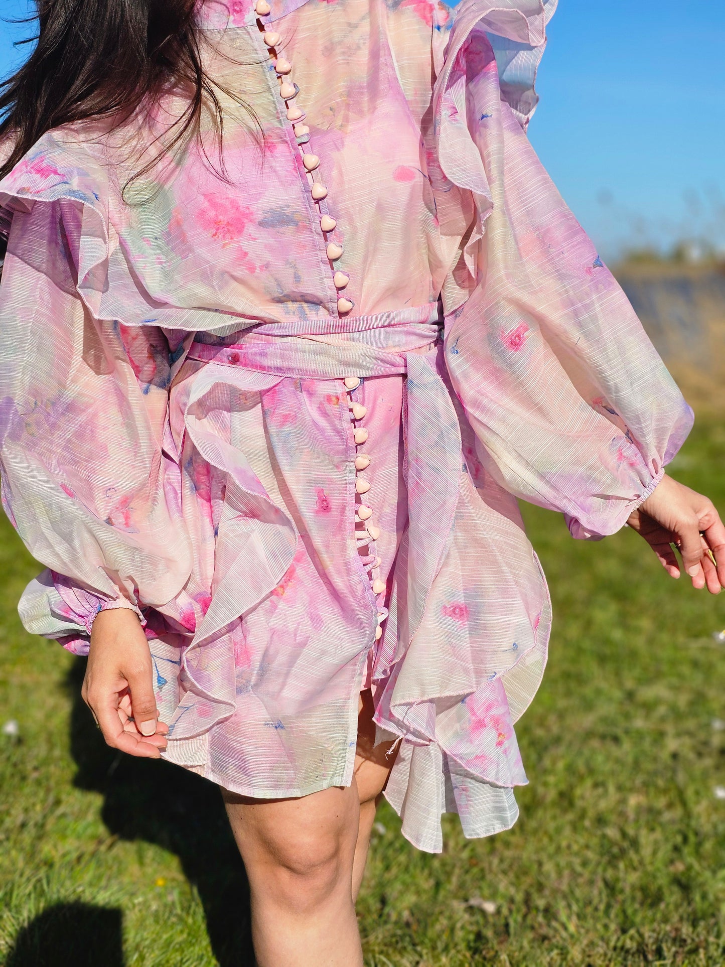 Pink ruffle dress