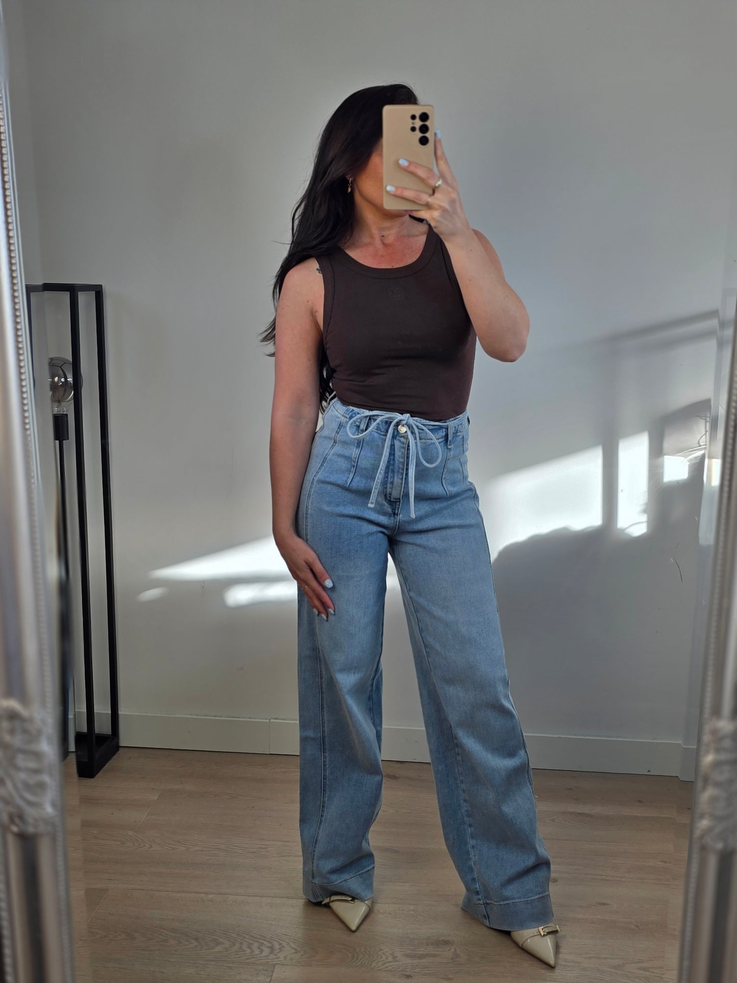 Basic stretch top brown
