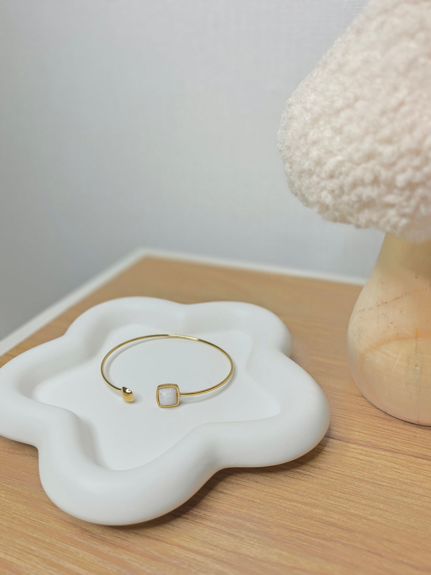 white stone bangle gold
