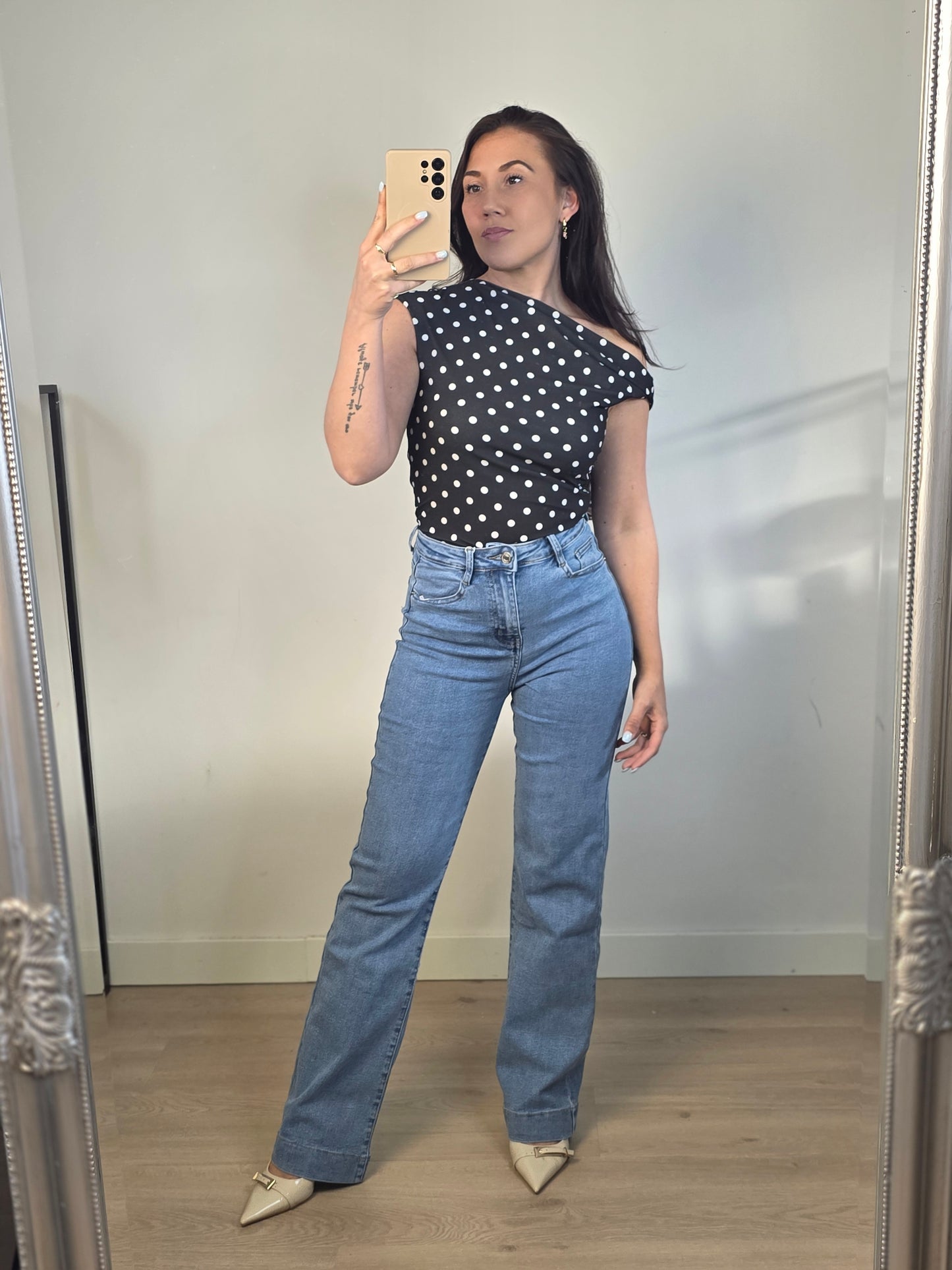 Polkadot off shoulder top