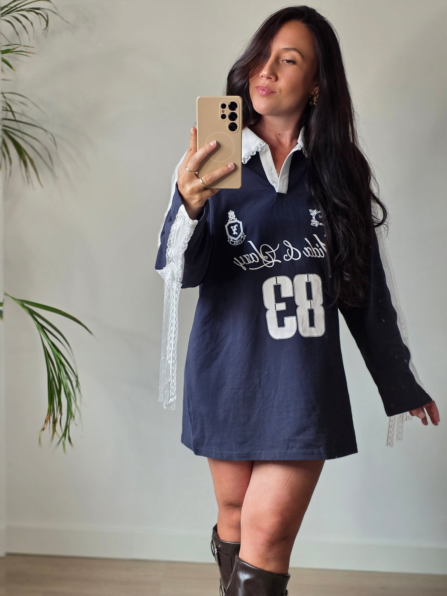 Gina top navy blue