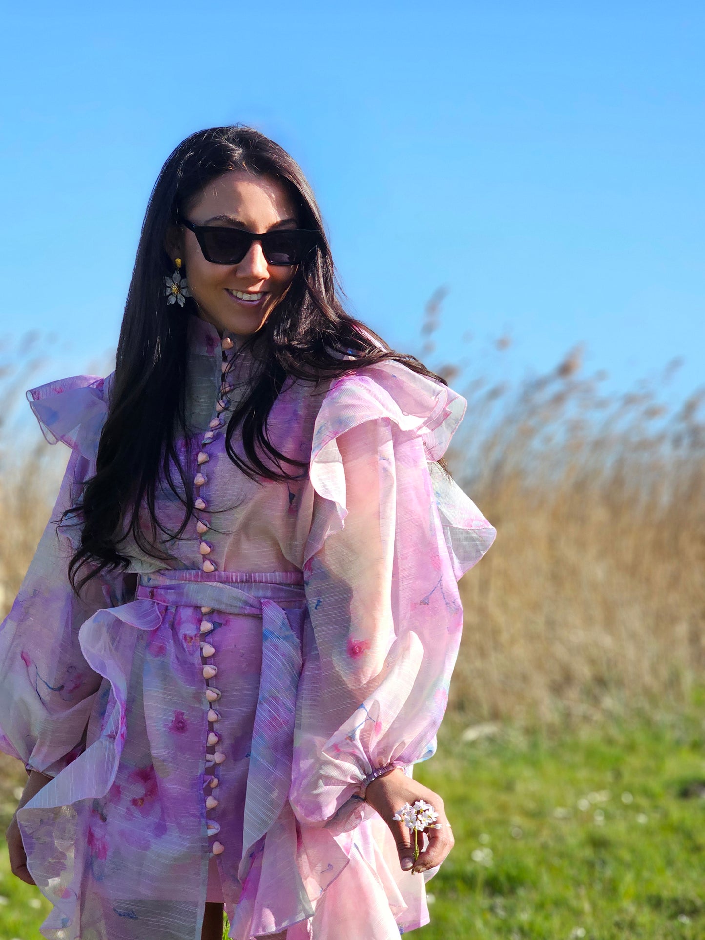 Pink ruffle dress