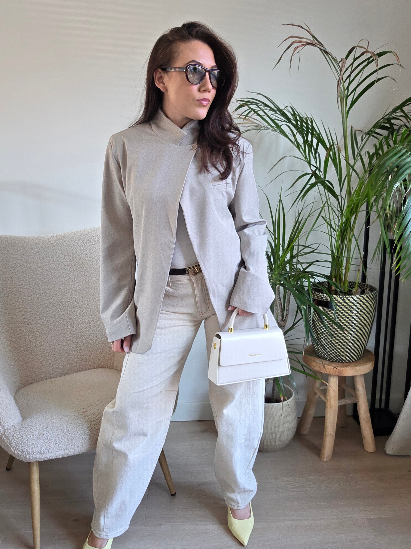 Blazer asymmetrisch taupe