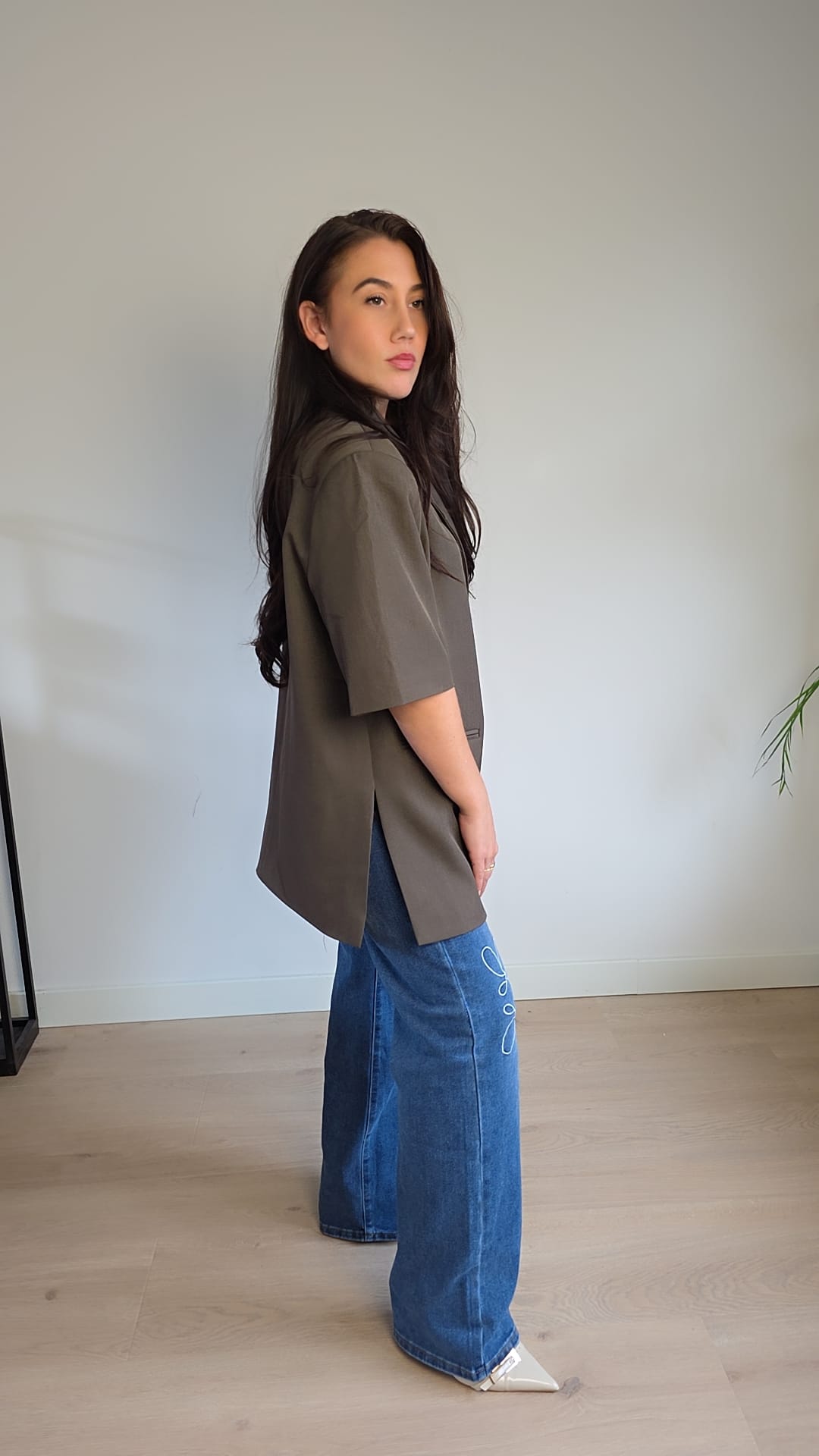 Oversized blazer bruin