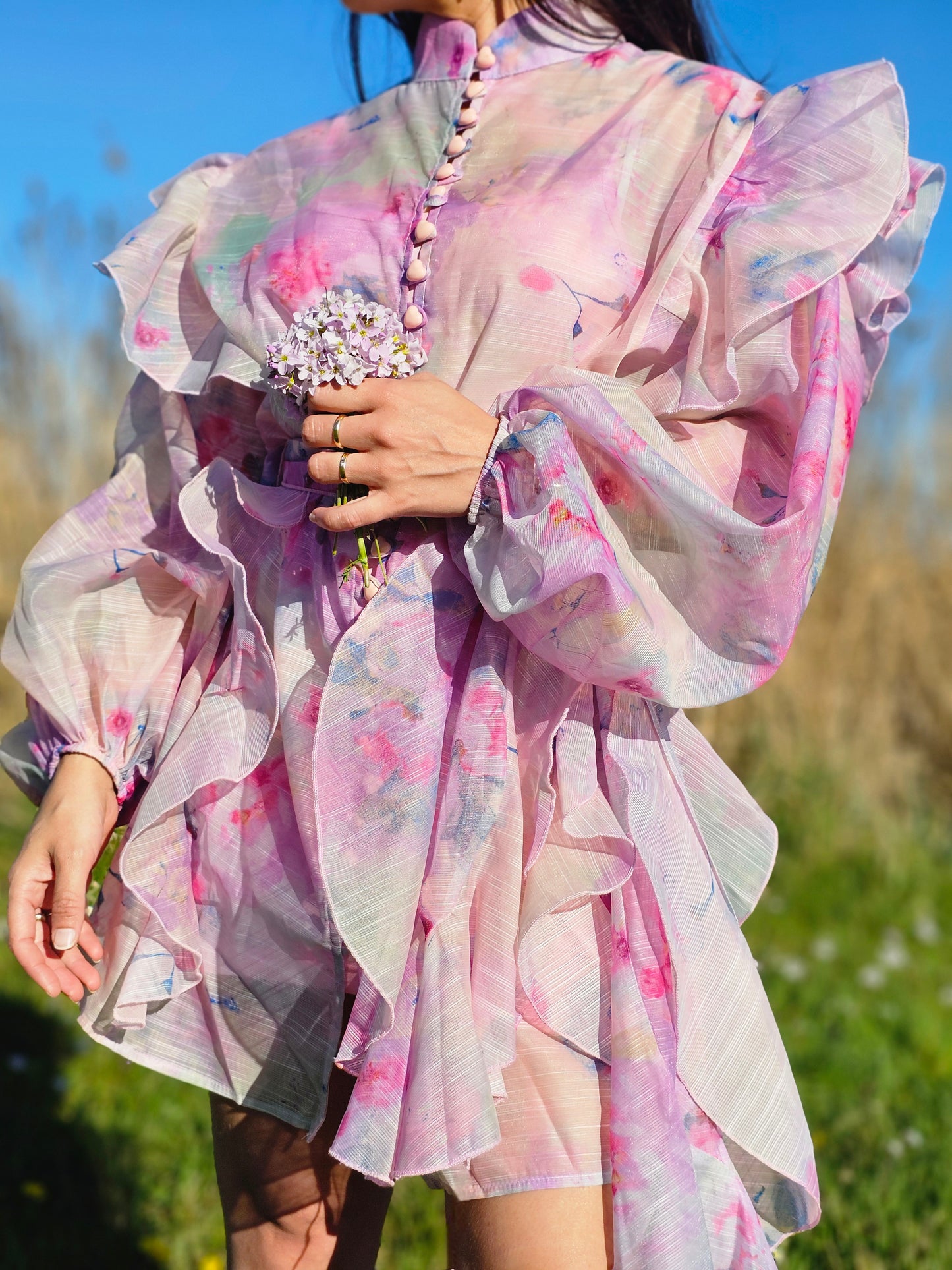 Pink ruffle dress