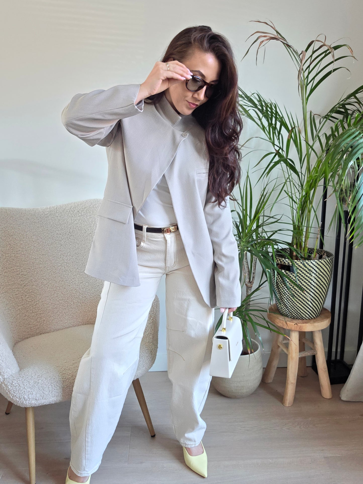 Balloon jeans beige