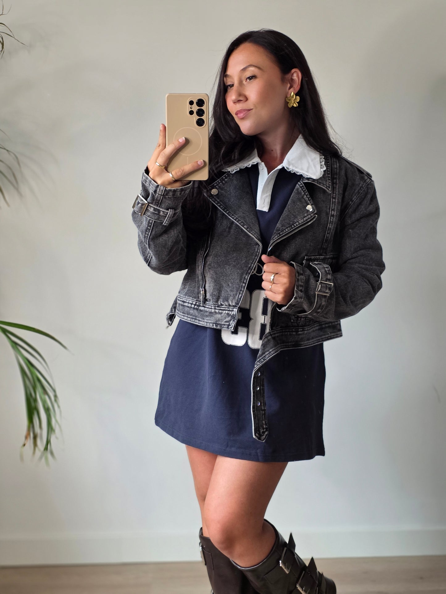 Gina top navy blue