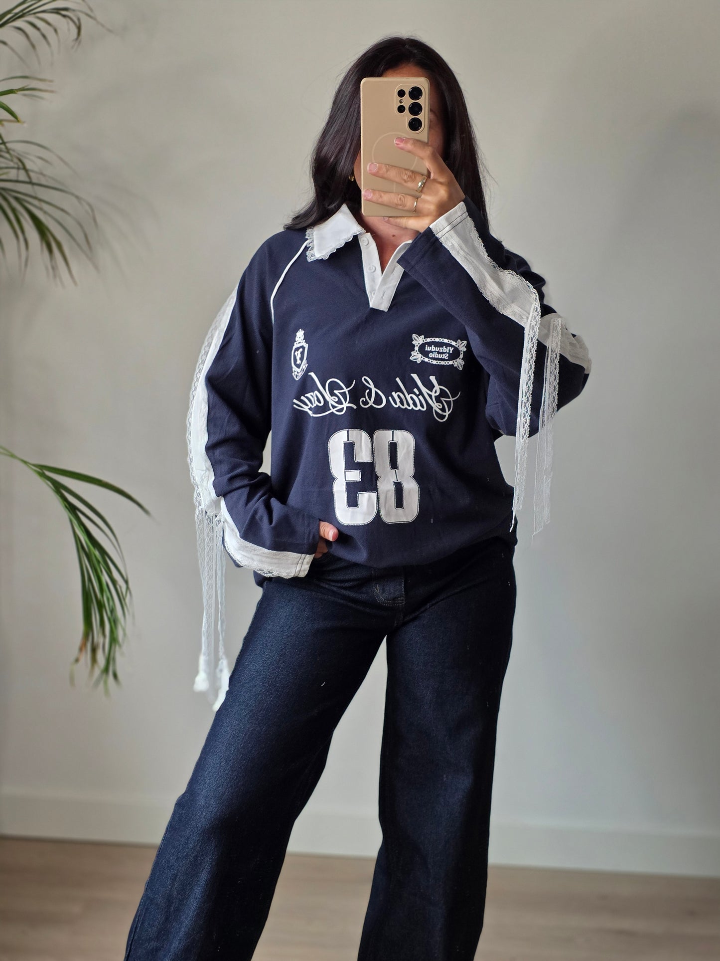 Gina top navy blue