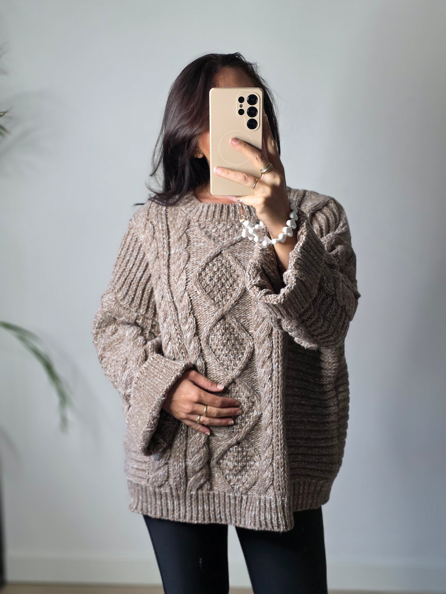 Oversized Knit sweater taupe
