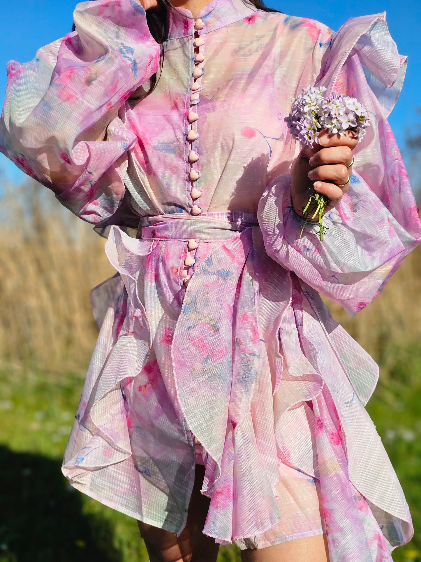 Pink ruffle dress