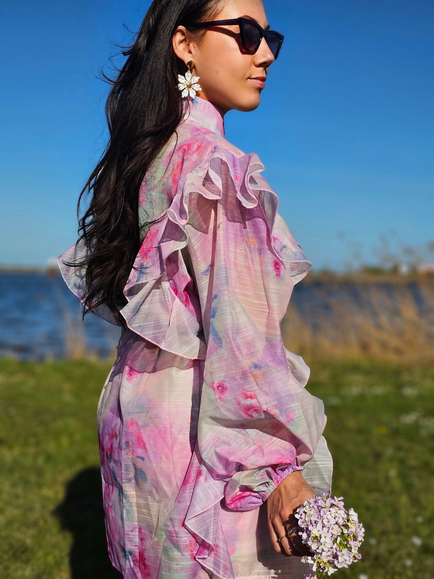 Pink ruffle dress