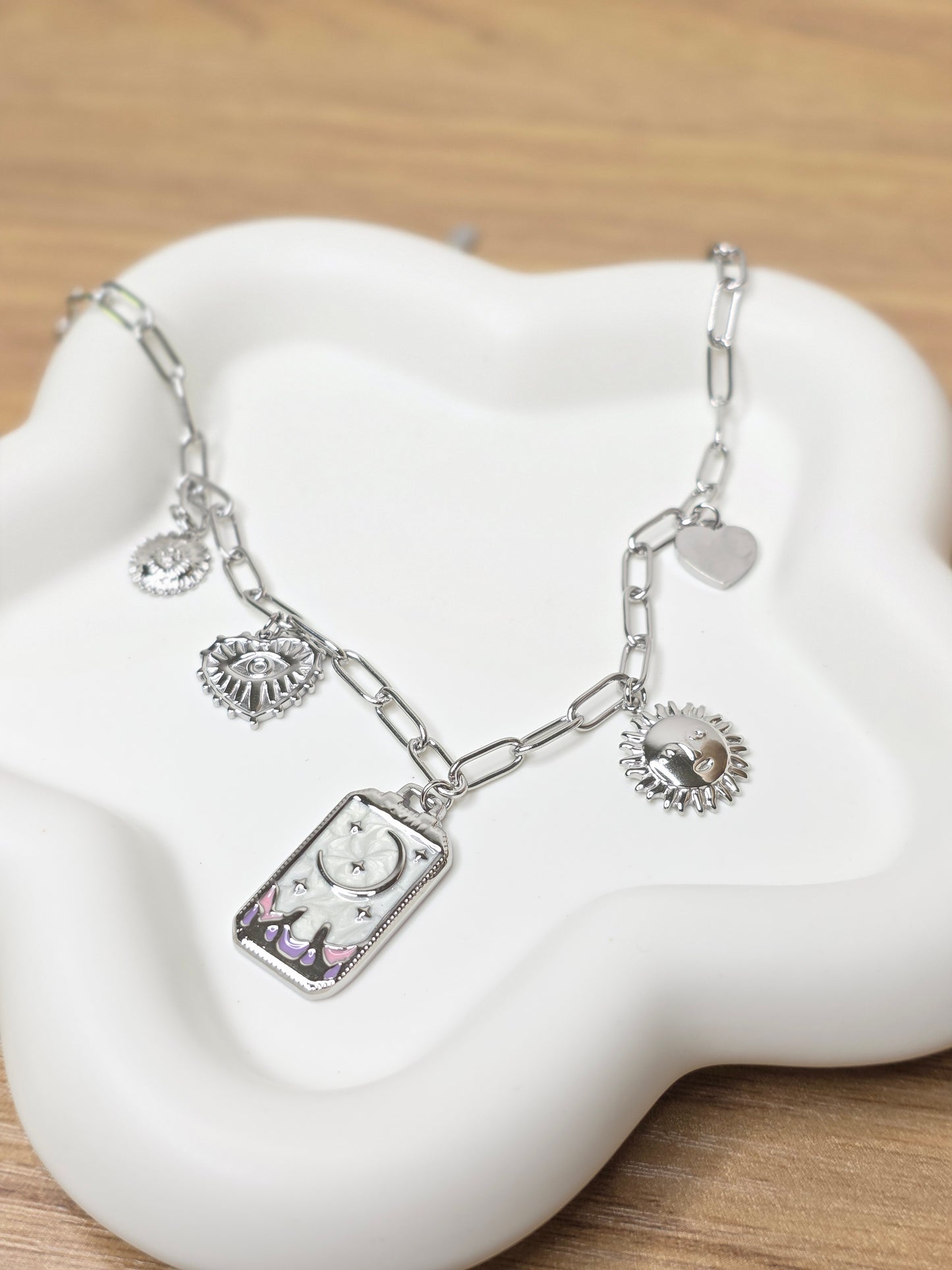 Purple sunny necklace silver