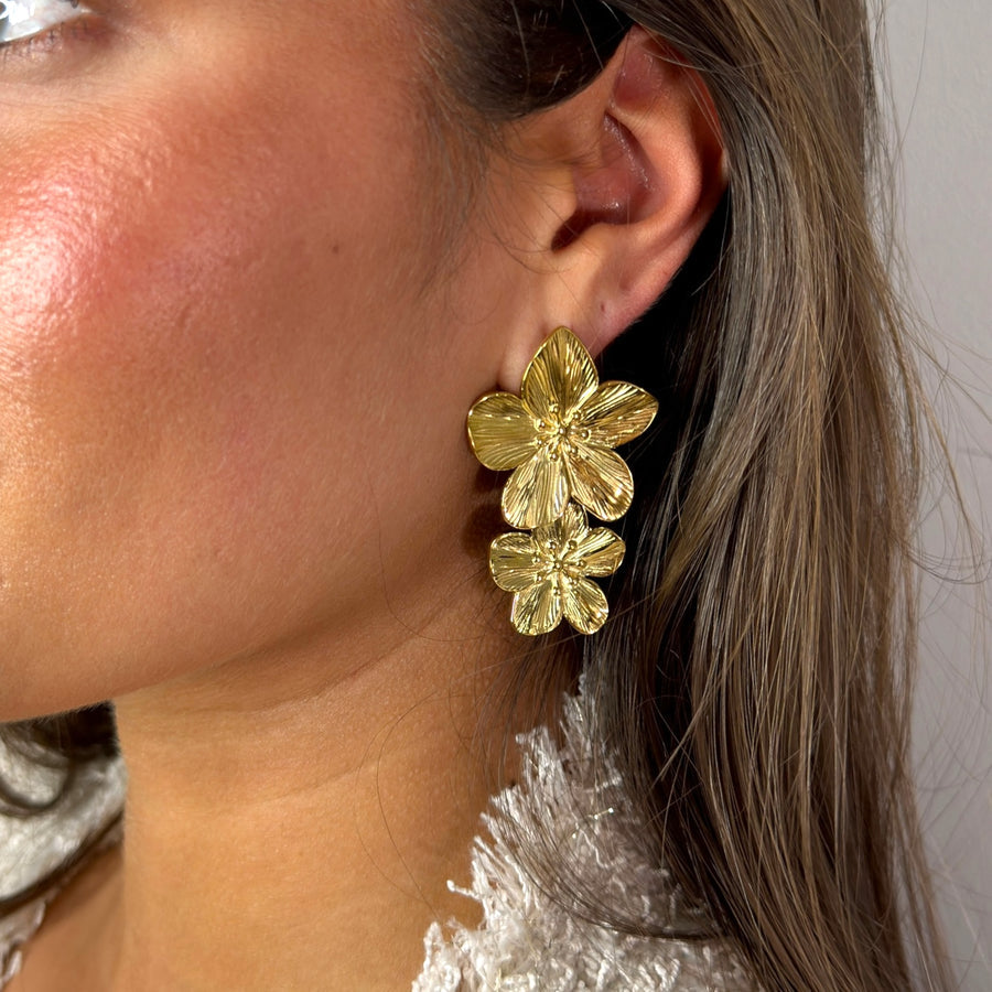Dubbel flower Marly goud [stainless steel]