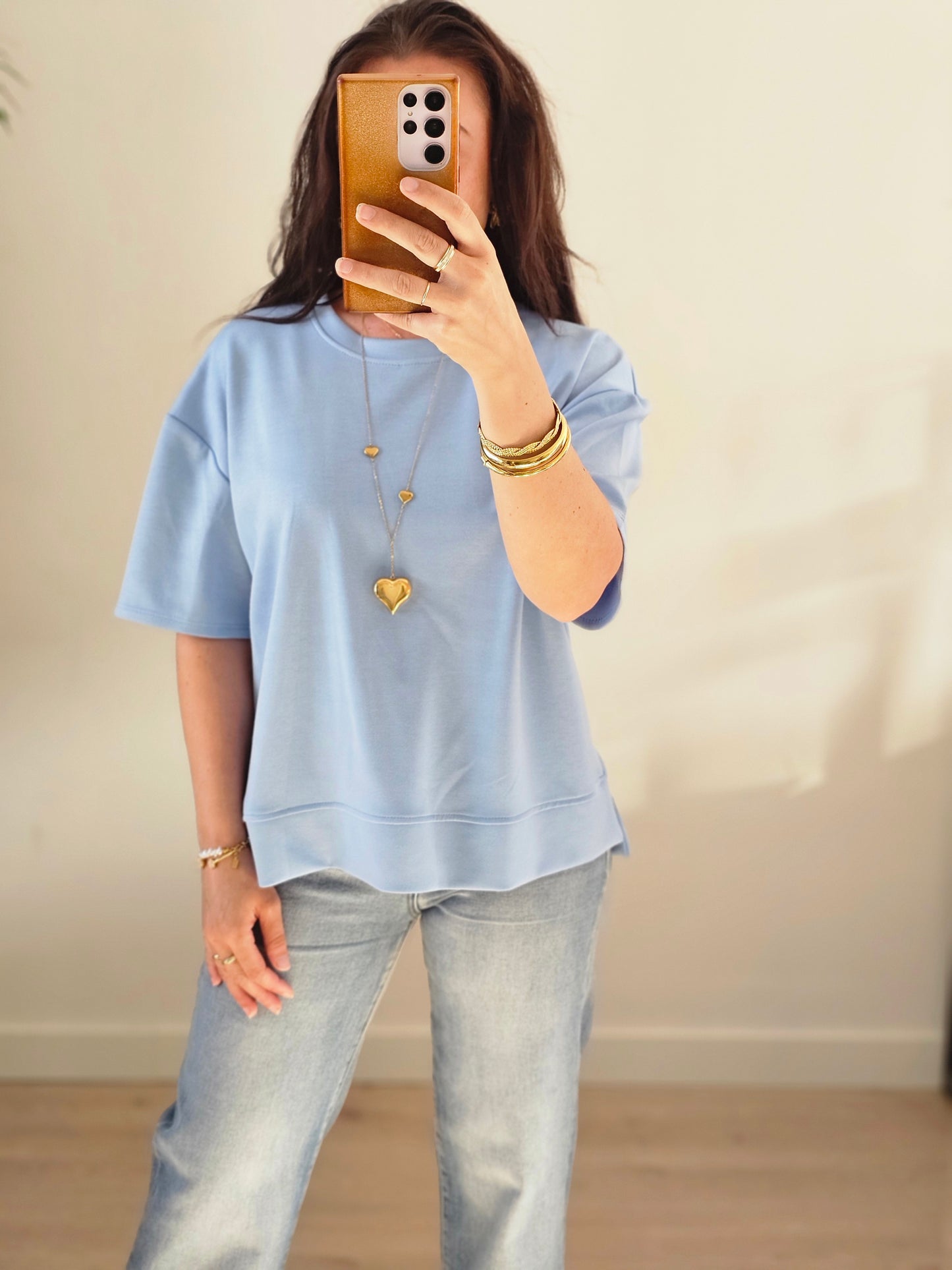 Basic soft tee blauw