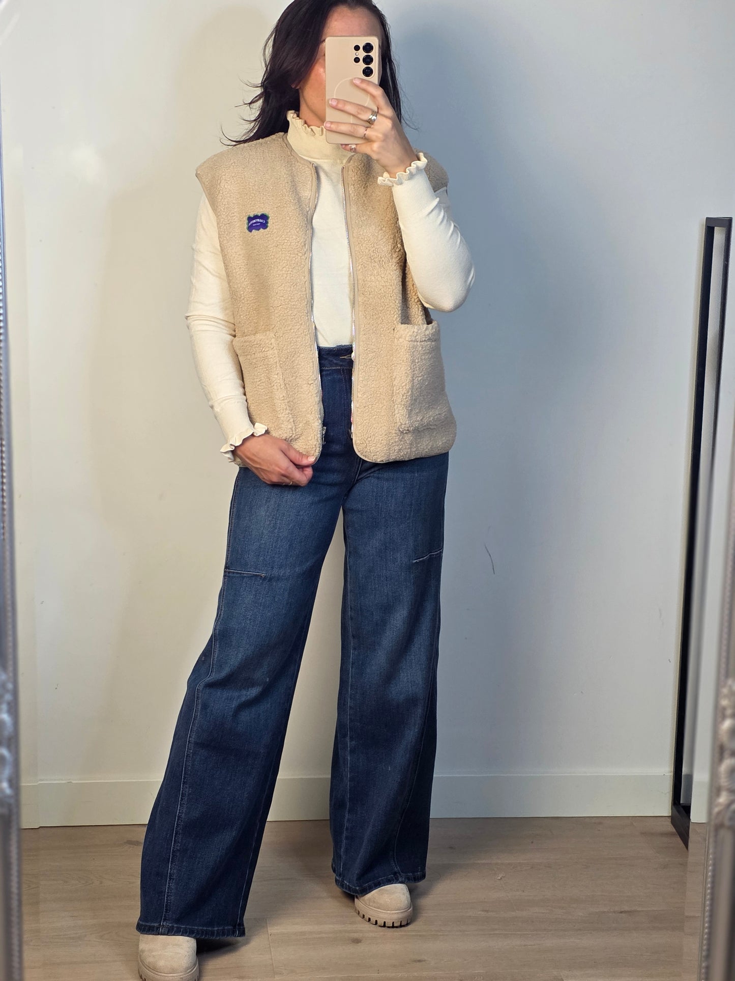 Teddy gilet Floor beige