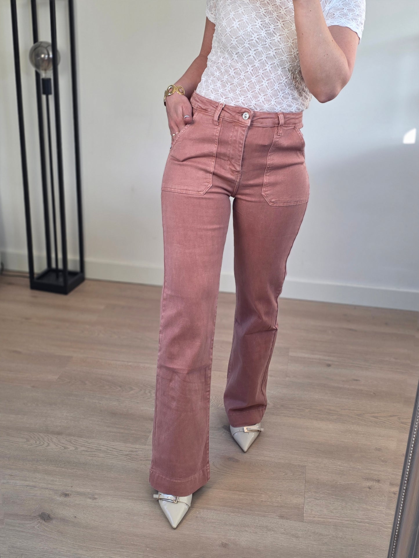 Wide leg terracotta roze