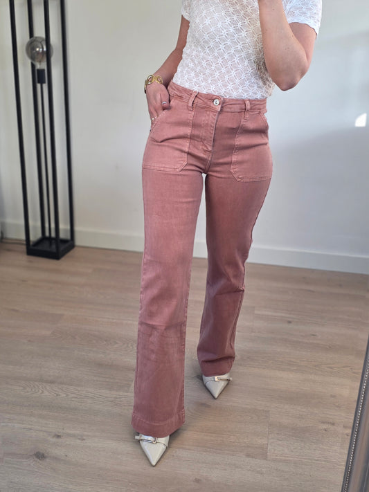 Wide leg terracotta roze