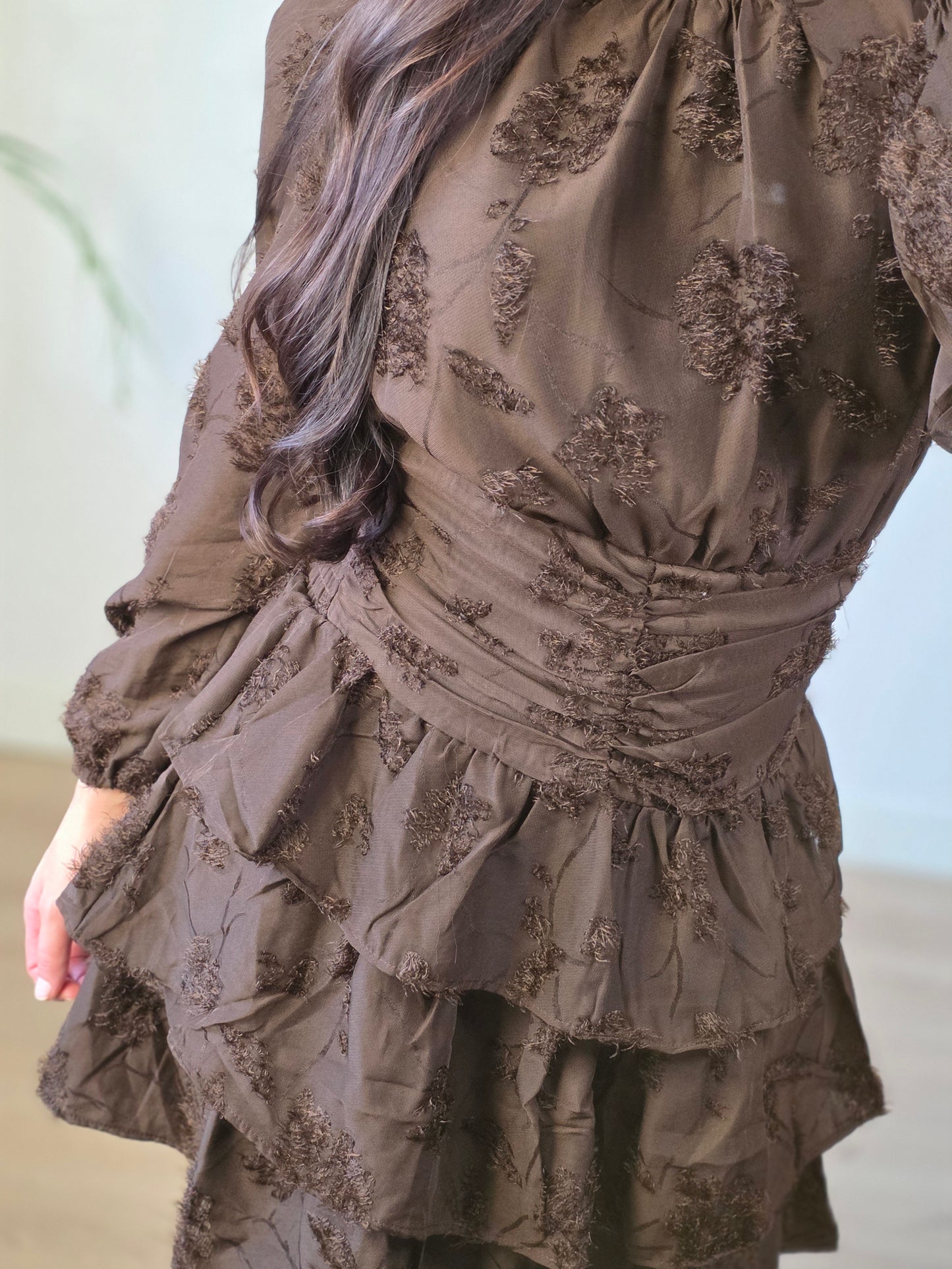 Ruffle dress choco