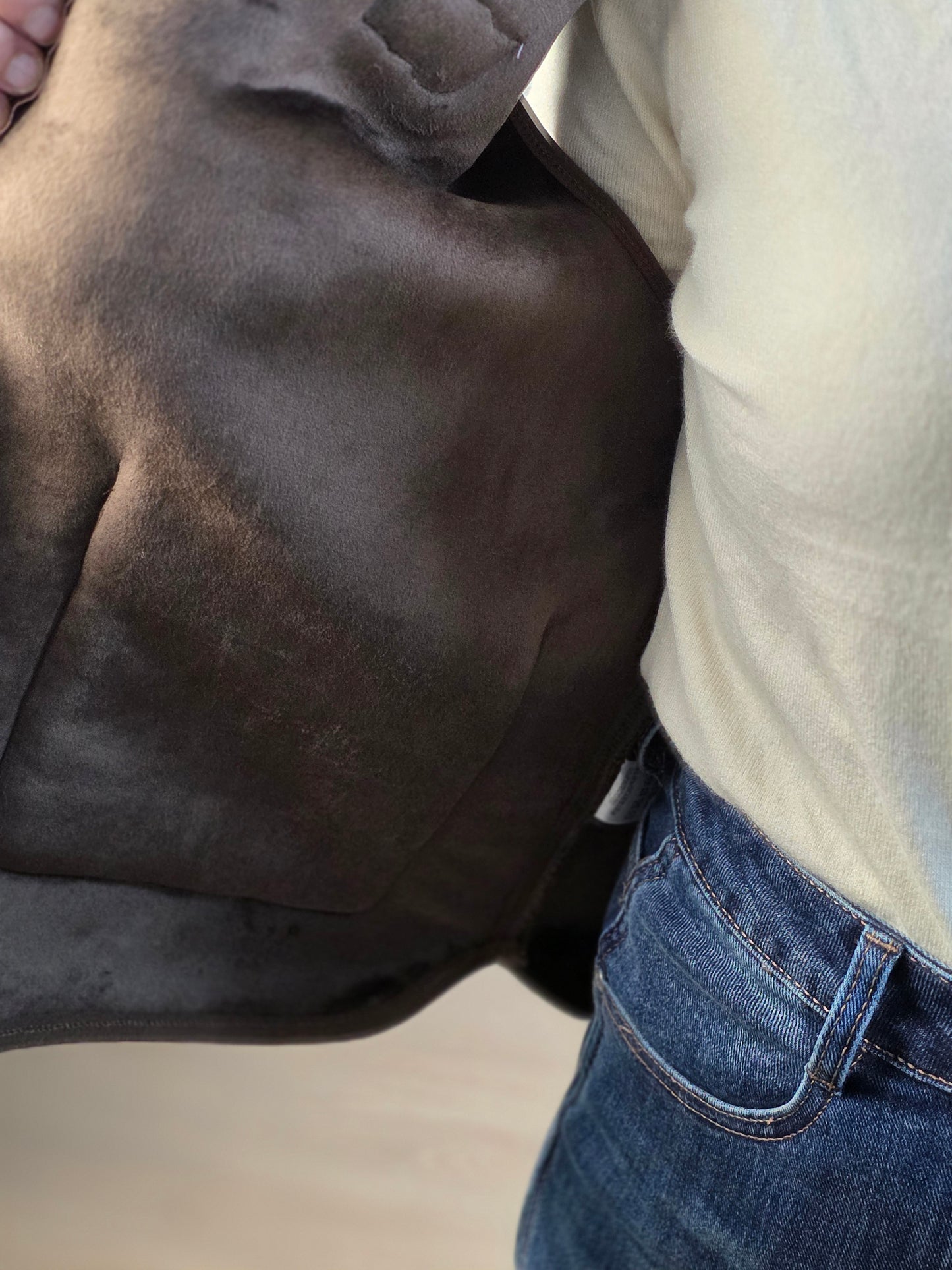 Teddy gilet Floor bruin