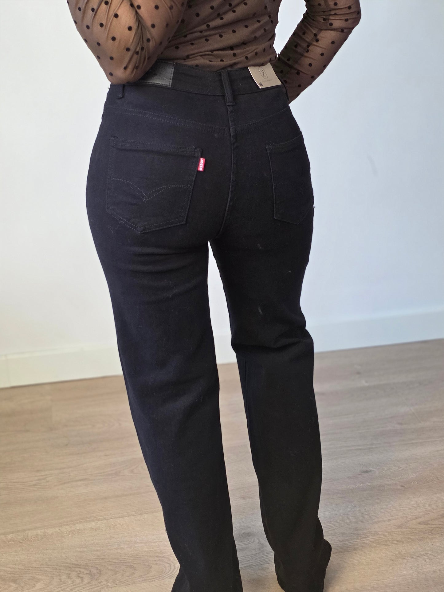 Wideleg jeans black tall