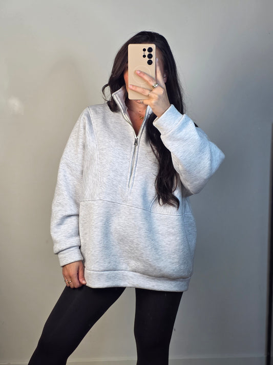 Zipper sweater grey