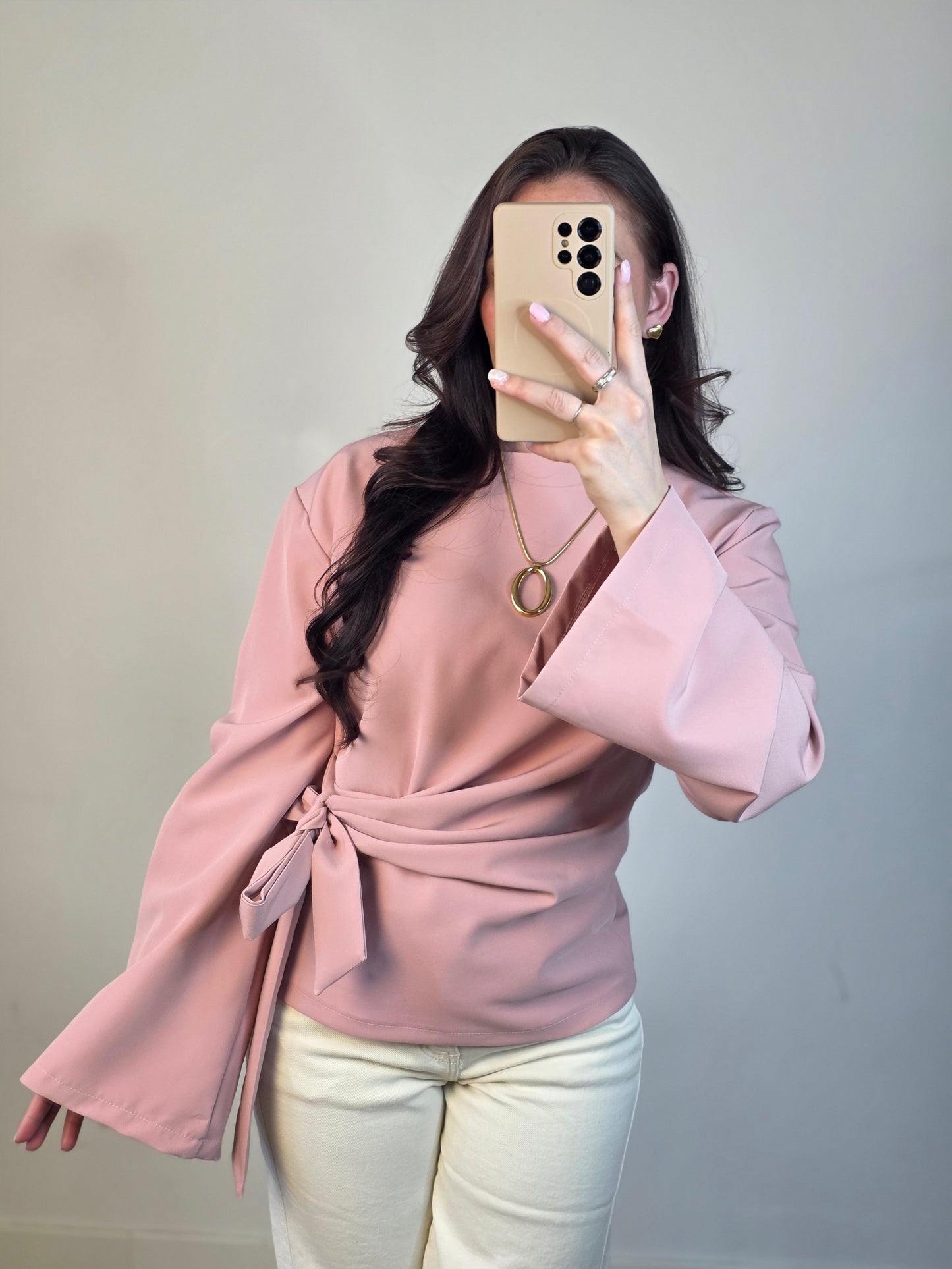 Loena strik top roze