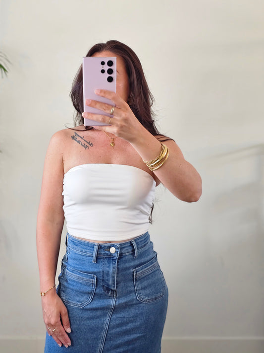 Bandeau top wit