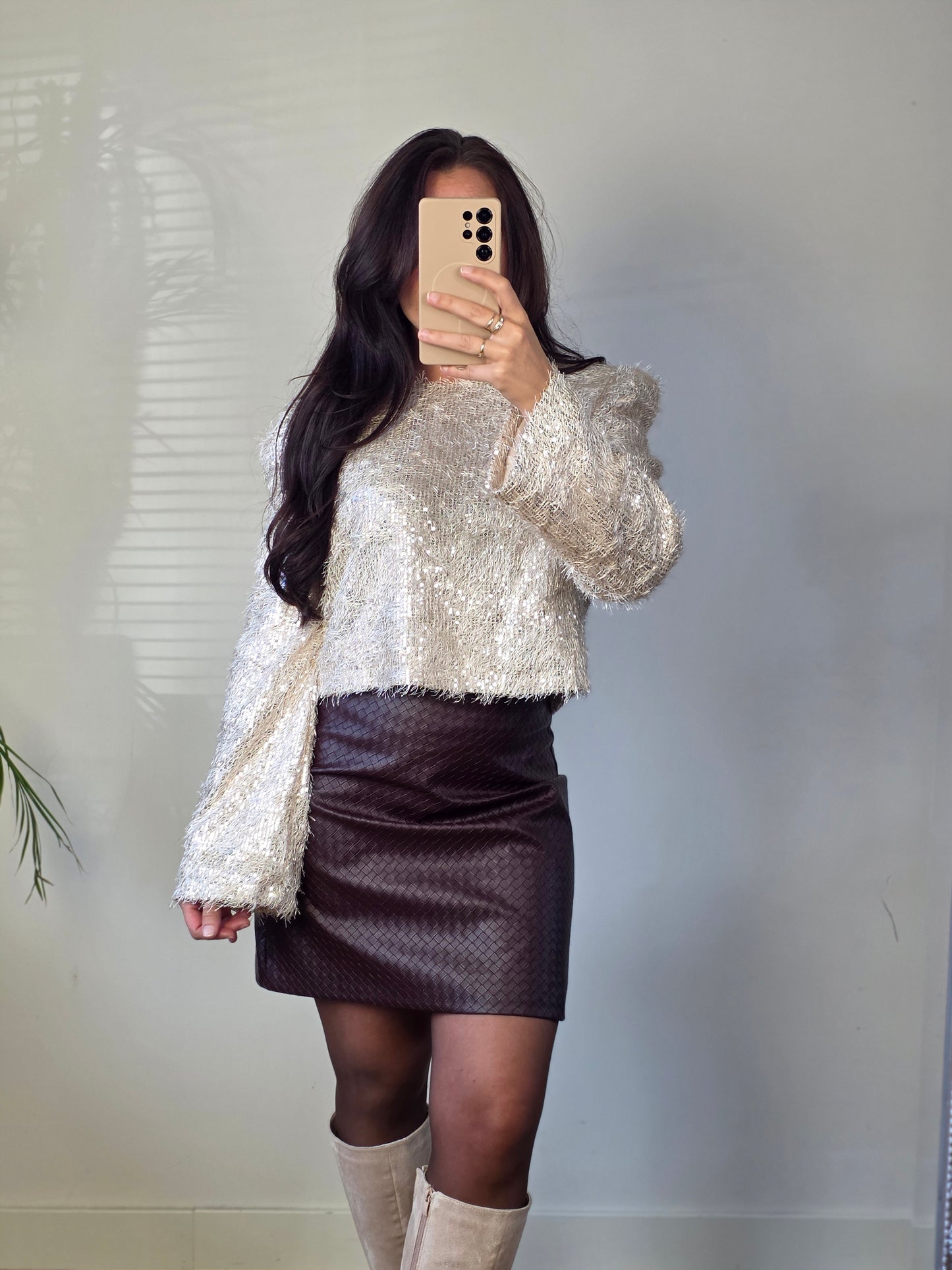 Snake lether skirt bordeaux