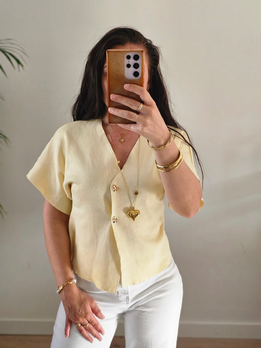 Gold button top Yellow