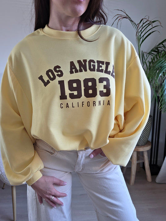 Cropped sweater geel
