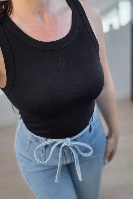 Basic stretch top zwart