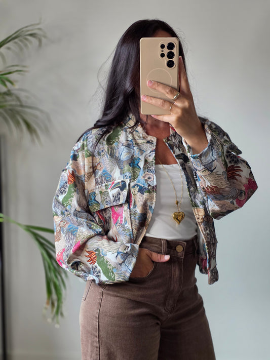 Green bird jacket