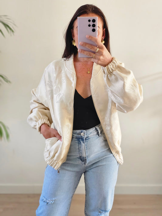 Beige flower jacket