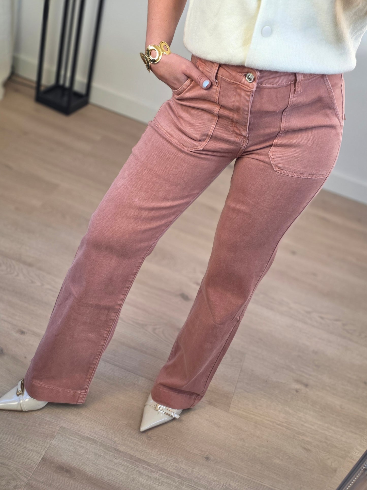 Wide leg terracotta roze