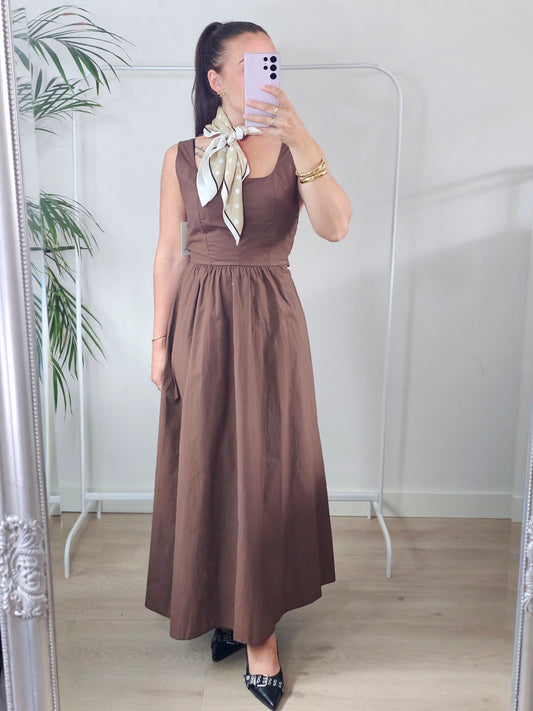 Loena Padded dress brown