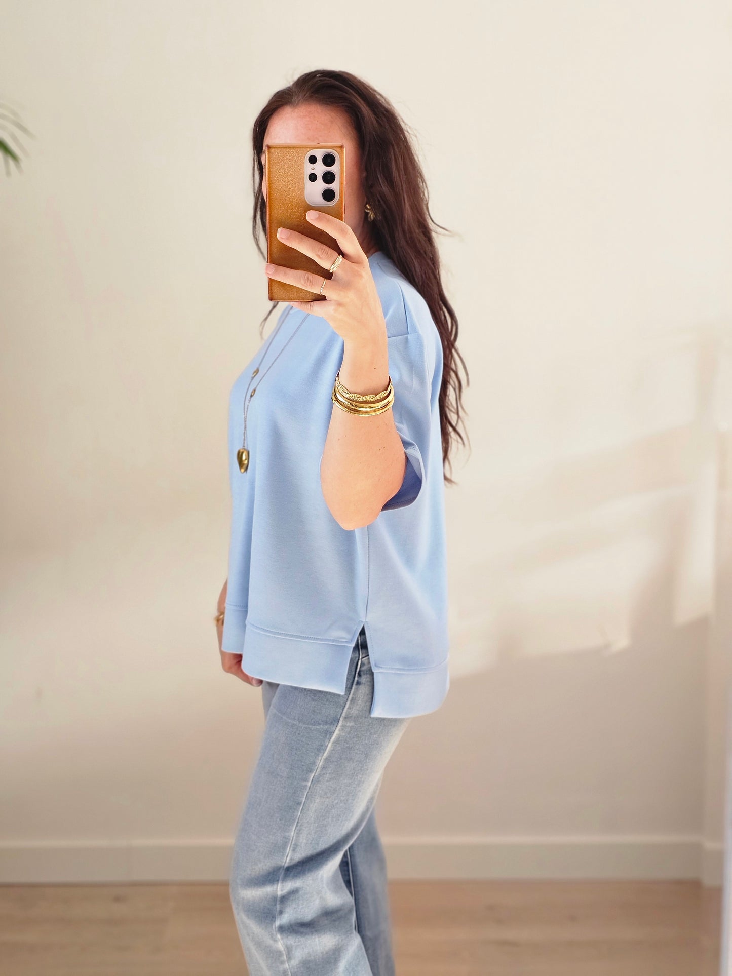 Basic soft tee blauw